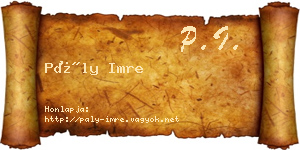 Pály Imre névjegykártya